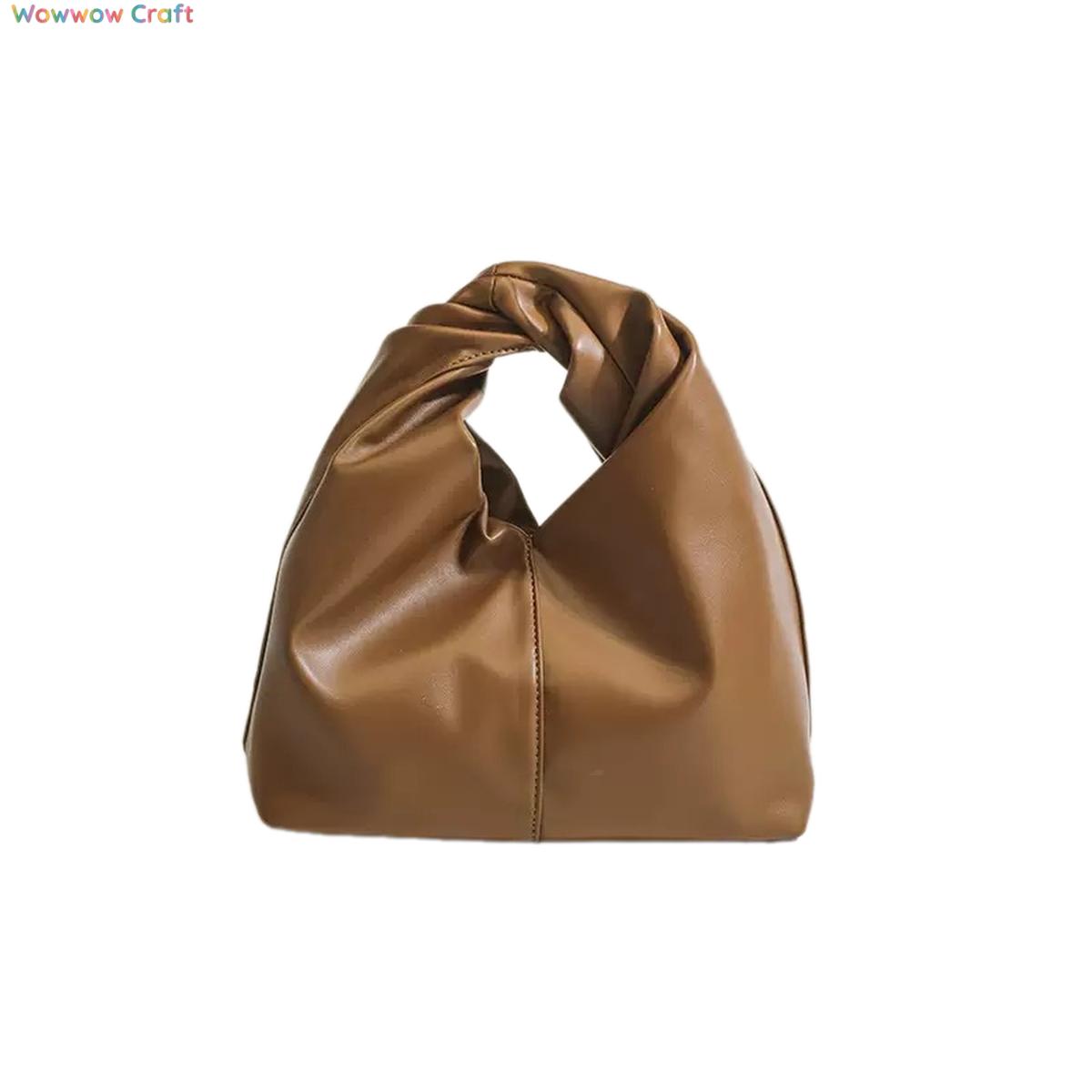 Shoulder Bags,Totes,Leather Bags,Brown Black Off-white Cloud-shaped Leather Handbag